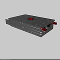 Industrial Silver Metal Platform With Red Handles And Multiple Holes Design