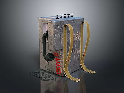 Tactical Weapon With Metal Case Black Hose Golden Brackets And Red GAS Text 3d model