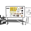 Modern Whiteboard Office Whiteboard Notes 3d model