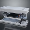 CyberPi Electronic Device Exploded View With Internal Circuit Board Display Screen And White Casing