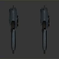 Dual Futuristic Weapon Guns With Metallic Structure Barrel And Grip Details