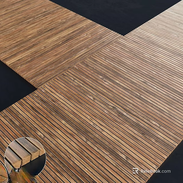 Natural Wooden Flooring With Striped Design And Smooth Surface For Home Interior 3d model 