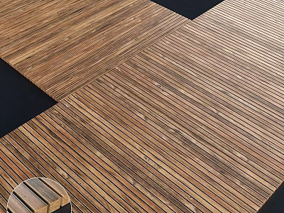 Natural Wooden Flooring With Striped Design And Smooth Surface For Home Interior 3d model