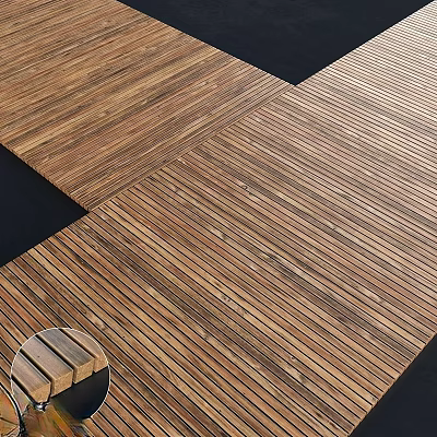 Natural Wooden Flooring With Striped Design And Smooth Surface For Home Interior 3d model