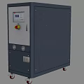 Blue Industrial Equipment With Mobile Wheels Digital Control Panel And Ventilation Grille