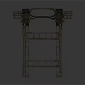Black Metal Equipment Frame With Support Legs And Cross Bars Structure