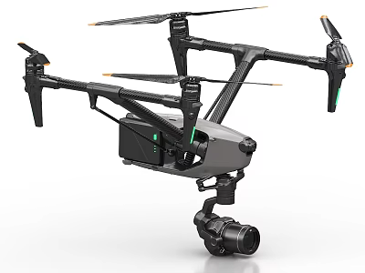 Professional Drone With Four Rotors High Resolution Camera And Stabilized Gimbal 3d model