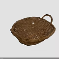 Natural Handwoven Wicker Basket with Handles for Home Storage and Decorative Use