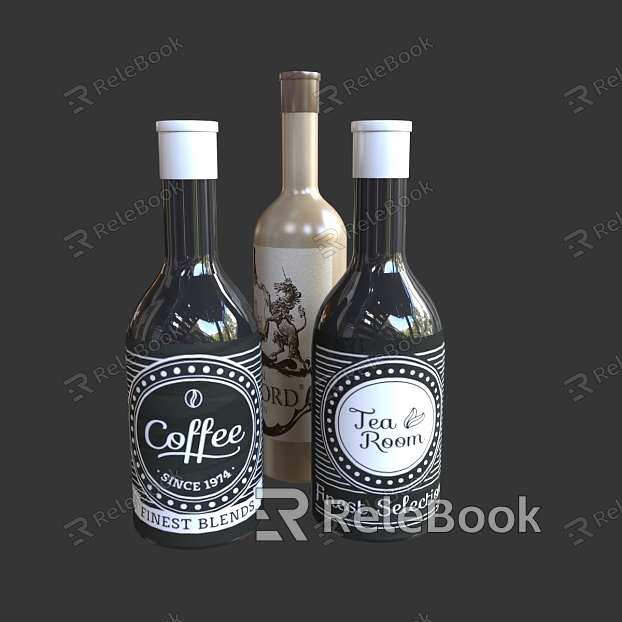 Realistic wine bottle container bottle wine bottle red wine bottle beer bottle wine bottle glass bottle foreign wine bottle model