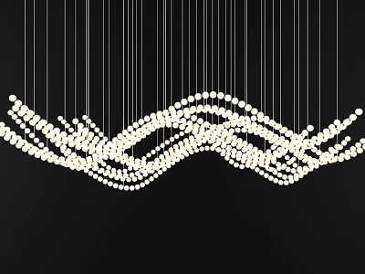 Suspended Inflatable Decorative Sculpture With Wavy Design And White Balls 3d model