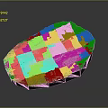 Realistic 3D Terrain Model With Green Vegetation Water Bodies And Natural Landforms