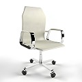 Modern Leisure Chair Beige Leather Chair Dining Chair Office Chair Soft Chair Rest Chair Roller Chair 3d model