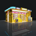 Bright Yellow Modern Creative Brand Specialty Store With Full Product Display And Neon Decorations