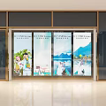 High End Wedding Photography Showcase Window With Bride Groom And Wedding Attire