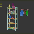 Multi Tier Kitchen Storage Shelf Organizer With Bottles Containers And Hanging Towels