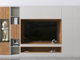 Modern TV background cabinet TV background wall 3d model
