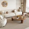 Quiet sofa tea table combination 3d model