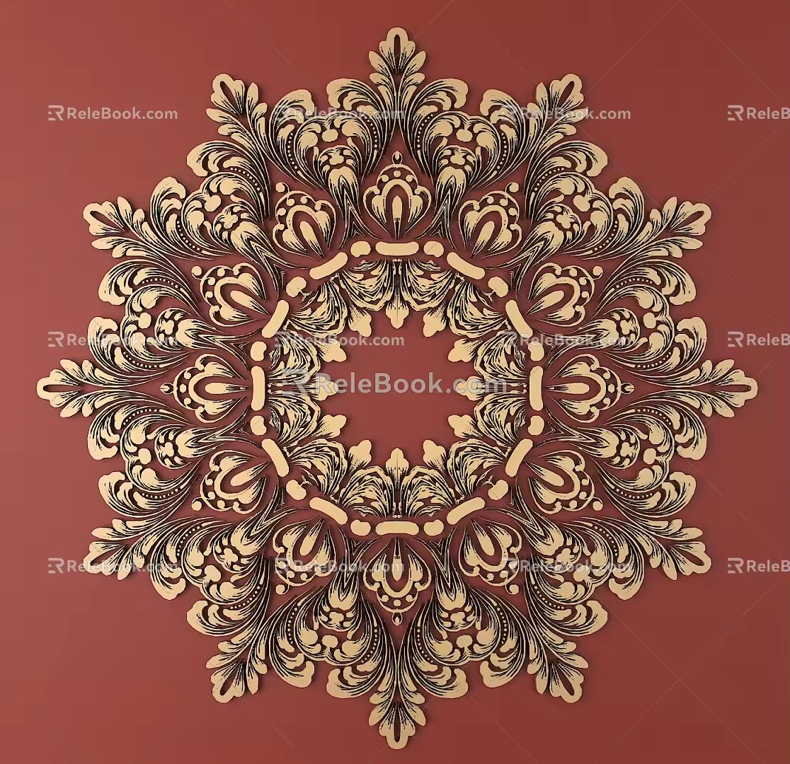 European-style Metal Carved European Pattern Hollow Carved Pattern 3d model