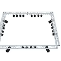 Downlights And Spotlights Installed On Metal Truss Frame For Stage Lighting Setup