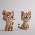 Poultry Animal Modern Kitten Toy Kitten Cartoon Kitten Modern Animal Plush Toy 3d model