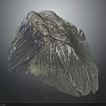 Detailed Mountain Terrain 3D Model with Topographic Texture and Digital Rendering 3d model