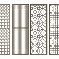 Decorative Room Dividers With Various Intricate Lattice Patterns For Interior Design 3d model