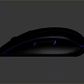 Modern Black Wireless Mouse With Purple LED Lights Ergonomic Sleek Design For Daily Use