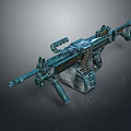 Modern Tactical Combat Rifle With Metallic Finish Wooden Grip And Scope