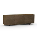 Modern Brown Textured Entryway Console Cabinet with Three Door Design and Black Legs
