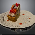 Delicious Strawberry Tart With Whipped Cream Fresh Strawberries And Red Sauce Drizzle On White Plate