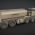 Military Green Heavy Duty Multi Wheeled Tanker Truck For Flammable Cargo