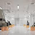 Cleanroom Facility With White Walls Ceiling Lights Equipment And Yellow Drums