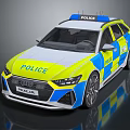 Audi Police Car With High Visibility Checkered Paint And Markings