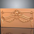 Intricate Golden Carving Decorative Panel With Ornate Scrolls And Floral Patterns 3d model
