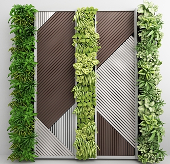 Modern Green Wall 3d model