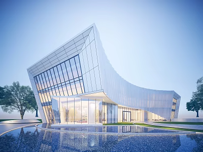 Modern Sales Office Building Exhibition Center 3d model