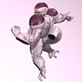 Anime Style Muscular Doll With Purple Armored Shoulders And White Body In Action Pose