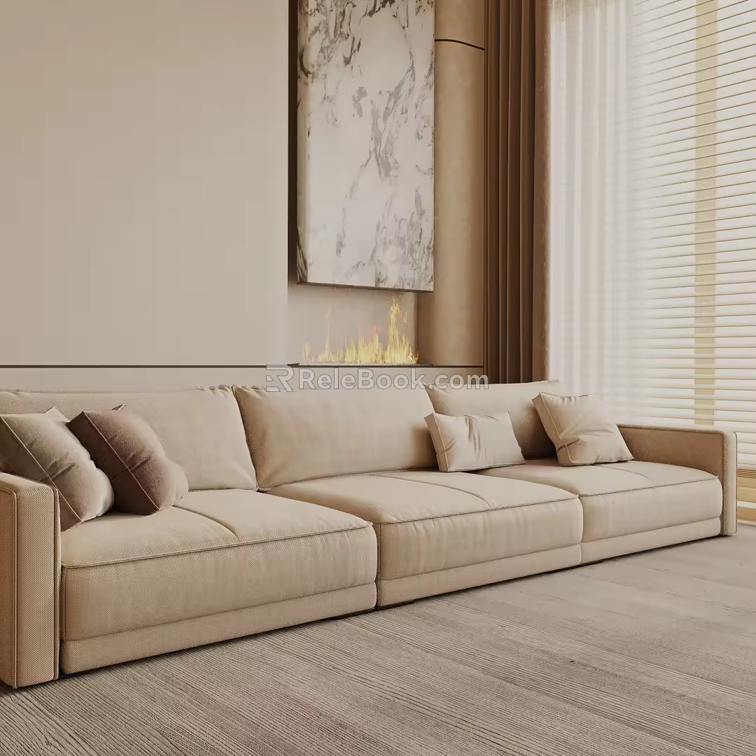 Three-seat sofa 3d model