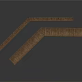 Outdoor Rustic Wooden Bridge Components With Railings And Plank Design
