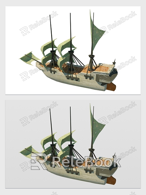 Modern sailing triangle Yang Fan pirate ship model