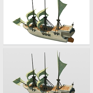 Modern sailing triangle Yang Fan pirate ship 3d model