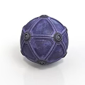 Decorative Purple Sphere With Intricate Geometric Patterns And Black Circular Accents