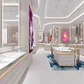 Luxurious Modern Jewelry Store Interior Design With Glass Showcases And Warm Lighting And Polished Floors