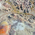 Garden Landscape With Colorful Rock Formations Green Moss And Natural Paths