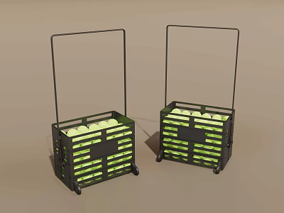 tennis cart tennis basket tennis trailer 3d model