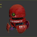 Red Emergency Robot R873 With AT EQUIP Label And Round Red Head