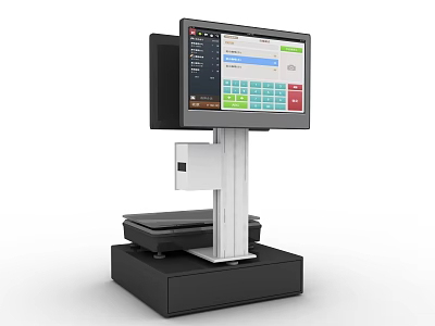 Commercial Digital Weighing Equipment With Touchscreen Display And Weighing Platform 3d model