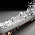 Antique Warship With Gray Hull Deck Guns Superstructure And Classic Design 3d model