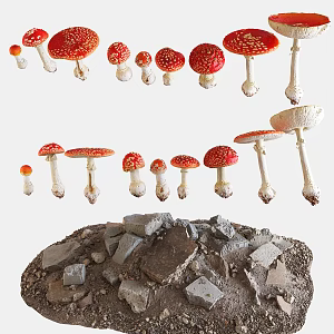 Modern Mushroom Stone Mushroom 3d model