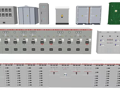 Industrial Electrical Control Cabinets and Distribution Panels in Various Designs 3d model